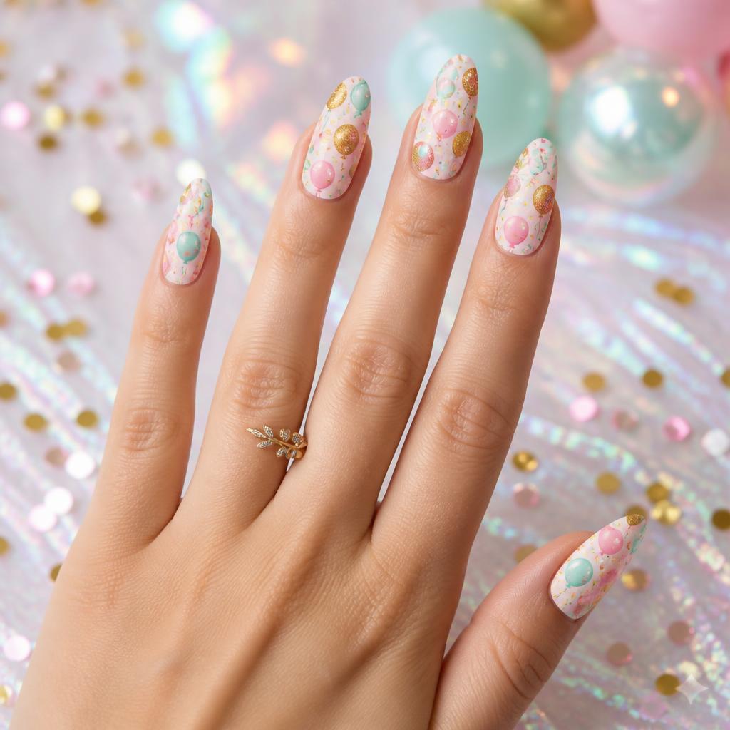 Birthday Sparkle press-on nail set